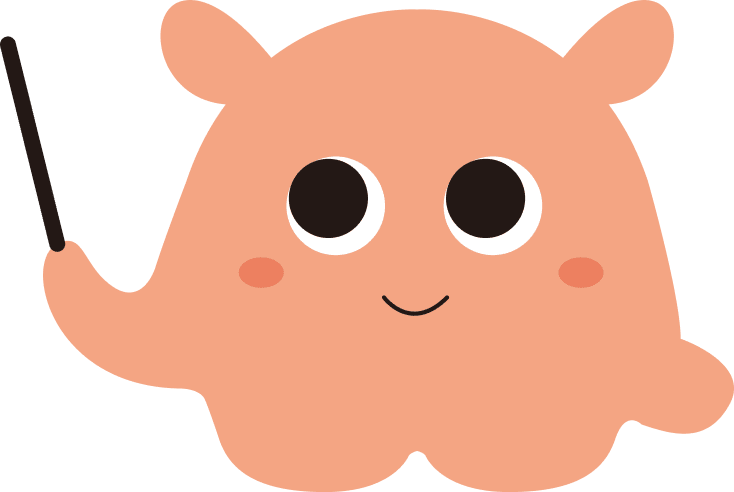 さし棒を持っているメメンダコ